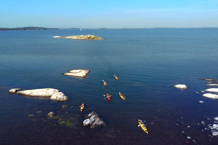 a small boat in a body of water